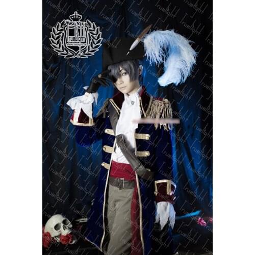 [Customize]Anime Kuroshitsuji Black Butler Figure Ciel Gorgeous Pirate Uniform Halloween Cosplay Costume Party Suit For Adult