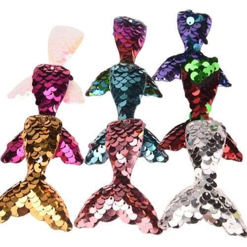 18pcs Sequin Mermaid Accessory 5cm*6cm Mermaid tail Hair Accessories Cute Mermaid Accessories Glitter Headwear No Hair Bow