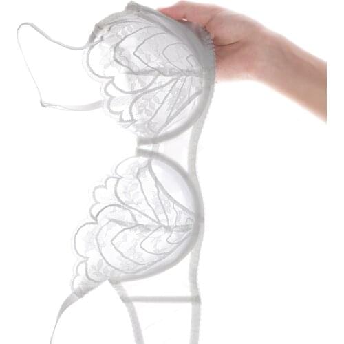 White Lace Transparent Sexy Bra And Panty Sets Plus Size D E Cup Floral Mesh Womens Underwear Red Bras Lingerie Set For Ladies