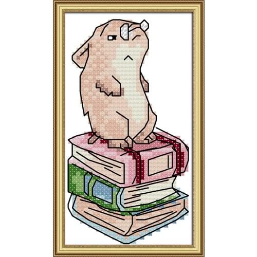 Dr. hamster cross stitch kit aida 14ct 11ct count print canvas stitches embroidery DIY handmade needlework