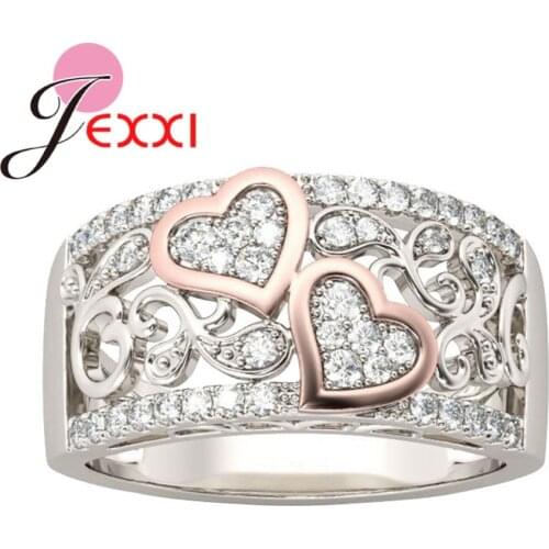 Latest Authentic 100% 925 Sterling Silver Jewelry Chiese Style Heart Carving Ring Cute Women Wedding Engagement Party Accessory