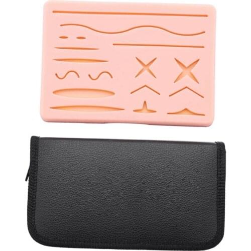 Skin Suture Practice Silicone Pad with Wound Simulated Training Kit Teaching Equipment Needle Scissors Tool Kit