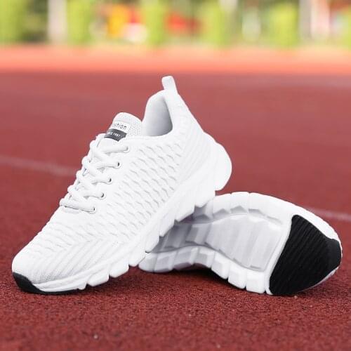 Sneakers Women Running Shoes Ladies Pink Sneakers Lace Up Breathable Mesh Sport Shoes Jogging Walking Shoes Footwear