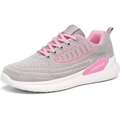 STS Womens Casual Shoes Sneakers Mesh Breathable Light Soft Ladies Outdoor Running Sports Footwear Thick bottom Flats Plus Size