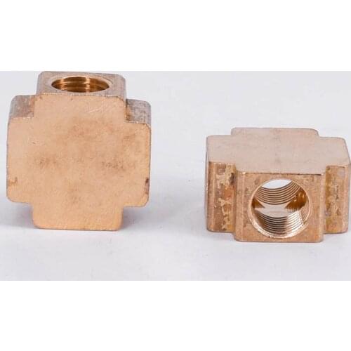 Brass Splitter Block Cross 4 Way Pipe Fitting DN8 1/4" BSP Female Adapter Connector Coupling