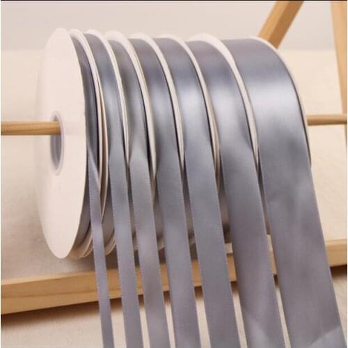 100yards Silver Gray 6mm-40mm Polyester Ribbon Wedding Christmas Decoration Cake Gift Box Wrap Ribbons Hand DIY Accessories