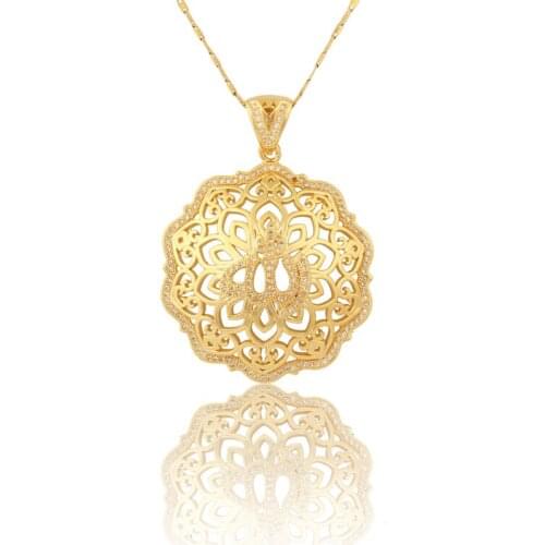 Micro-inserts Hot Sale Fashion Gold Color MuslimPendant Allah Necklace Pendant For Muslim