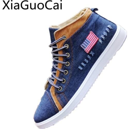 Spring Men Casual Shoes 2018 Jeans Male Canvas Shoes Leisure Shoes Korean Version Mens High-heeled Mens Flat Sneakers