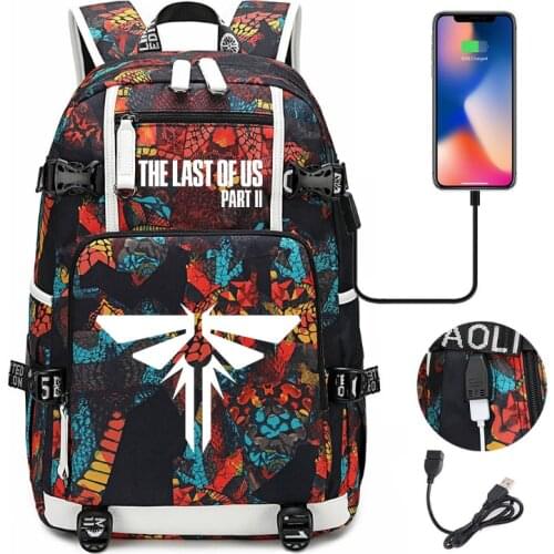 Mochila Men Backpack The Last of Us Part 2 School Bags for Teenage Girls Boys 18inch Large Bagpack USB Charge Laptop Back Pack