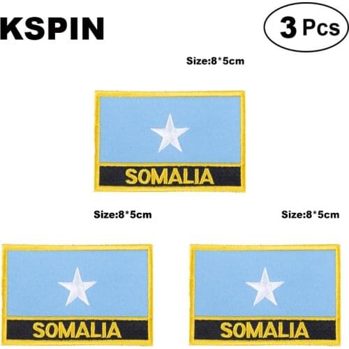 Somalia Rectangular Shape Flag patches embroidered flag patches national flag patches for clothing DIY Decoration