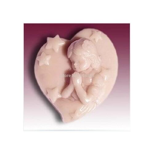New Heart Star Girl 50036 Craft Art Silicone Soap mold Craft Molds Handmade soap molds