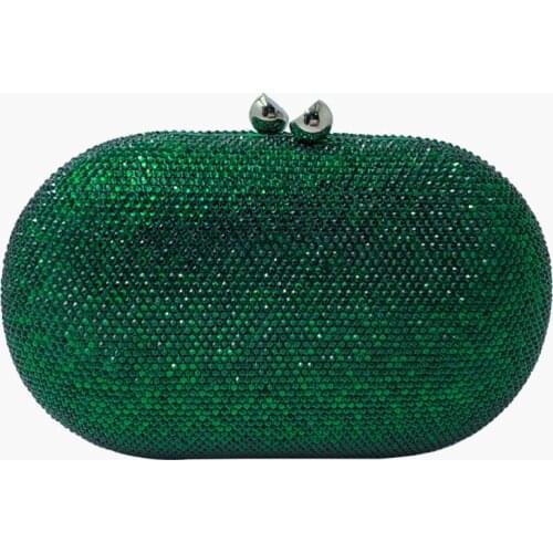 New Oval Women Handbag Party Clutches and Evening Bags with Crystal Rhinestone for Party Wedding Prom Dress