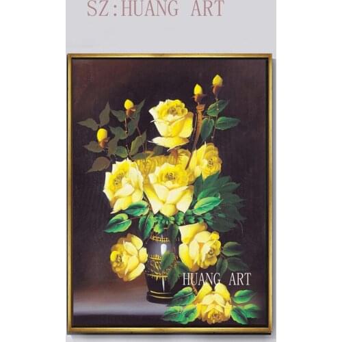 Hand-painted trendy realistic flowers modern abstract art chrysanthemum oil painting wall decoration furniture hotel sofa hall c