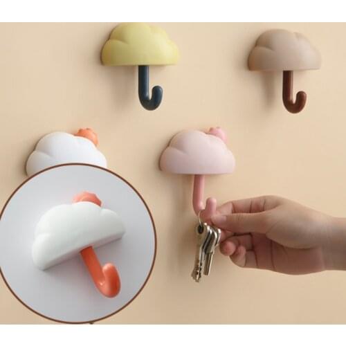 Non-marking punch-free The clouds hook self-adhesive hook wall door clothing hanger key debris hook bathroom kitchen sticky rack