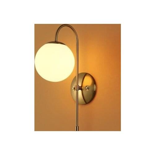 Nordic Modern LED Wall Lamp Glass Ball Bathroom Mirror Beside American Retro Wall Light Sconce Wandlamp Aplique Murale