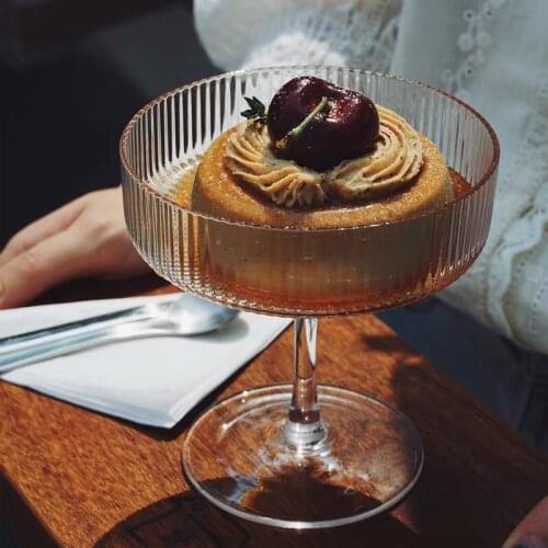 Net red restaurant high value glass cup ice cream cup yogurt cup high foot pudding cup dessert cup snack bowl