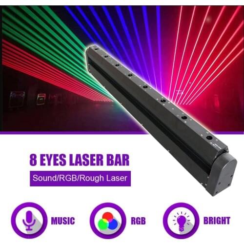 Free Shipping 8 Eyes RGB Stage Effect Laser Bar Beam Lighting for DJ Disco Moving Head Projector Wash Spot DMX Control