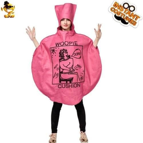 Unisex Adult Clothing Women Funny Whoopie Cushion Costume Halloween Party Girls Fashion Pink Jumpsuit for Carnival Party
