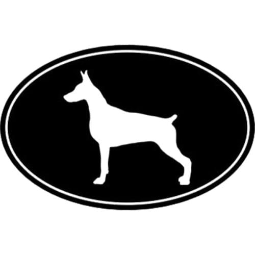 12.7*8.3CM Doberman Pinscher Dog Vinyl Decal Fashion Car Stickers Car Styling Motorcycle Decoration Black/Silver S1-1470