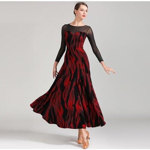 Women Flamenco Ballroom Practice Wear Foxtrot Modern Dance Costumes Ballroom Dancing Women Dance Dresses
