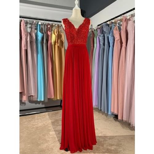 2021 new different color Bronzing elastic fabric long Beading deep red luckgirls Ruched Customizable fashion prom dress