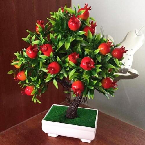 1Pc Garden Plantas Artificiales Potted Artificial Tree Fruit Plant Bonsai Stage Garden Wedding Party Decor