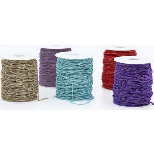 10 Meters 2mm Colors Copper Cable Closed Link Chain Craft DIY Sexy Punk Earring Necklace Jewellery Making Chain Findings Gifts