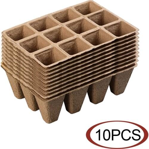 10Pcs Seedling Plants Nursery Pots Garden Round Peat Pots Plant Seedling Starters Cups Eco-Friendly Herb Seed Tray Planting Tool
