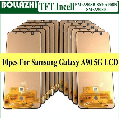 Lot 10 Piece LCDS For Samsung Galaxy A90 5G A908 LCD A908N A9080 Display Touch Screen Digitizer For Samsung A90 5G LCD