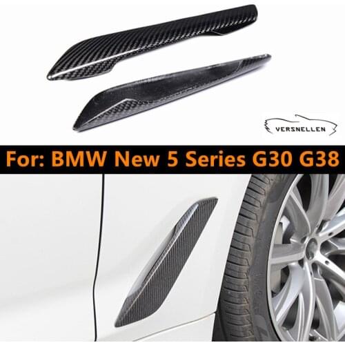 2pcs/set Carbon Fiber Front Side Fender Air Vent Cover Trim for BMW New 5 Series G30 G38 Side Vent Sticker Grill Car Decoration
