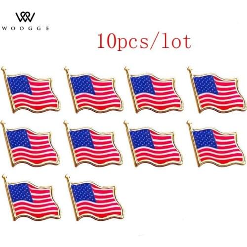 2018 Fashion Jewelry Enamel Pin Metal American Flag Brooch Set Lapel Pin Men Brooch Safety Broches Vintage Brooches For Women