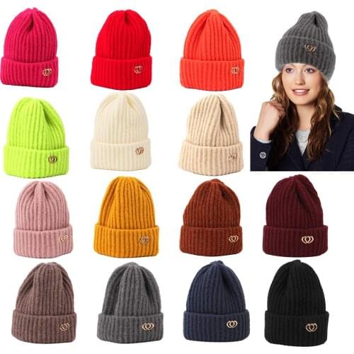 2021 Winter Hats for Women Knit Beanie шапка женская Solid Color Cotton Knitted Warm Bonnet Outdoor Cycling Casual Bone Hats