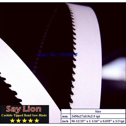 2450x27x0.9x2/3T Carbide tipped band saw blade. bandsaw