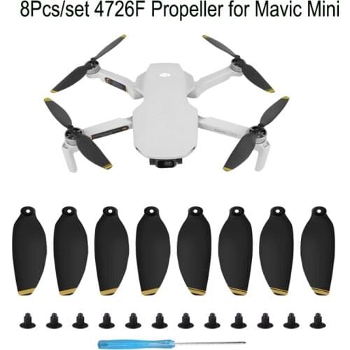 8Pcs Low Noise 4726F Quick-Release Propellers for Mavic Mini Blades Prop for DJI Mavic Mini Accessories(Golden Silver optional)