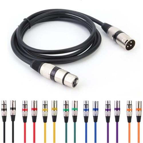 1.8m 3Pin XLR Male to Female Audio Cable for Stage Light Mic Zinc Alloy Plug Attractive and Durable Mixer Recording