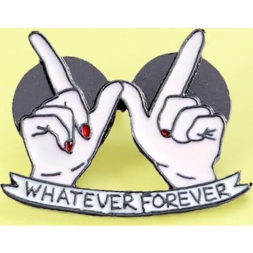 'WHATEVER FOREVER'Heart in Hand Brooch Best Friends BFF Enamel Pins Badges Lapel pin Fashion for Women bag hat jewelry brosa