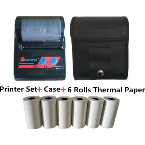 GOOJPRT USB Mini Bluetooth Thermal Printers Pocket Portable Wireless Bill Ticket Receipt Printer for Android Phones MTP-II Paper