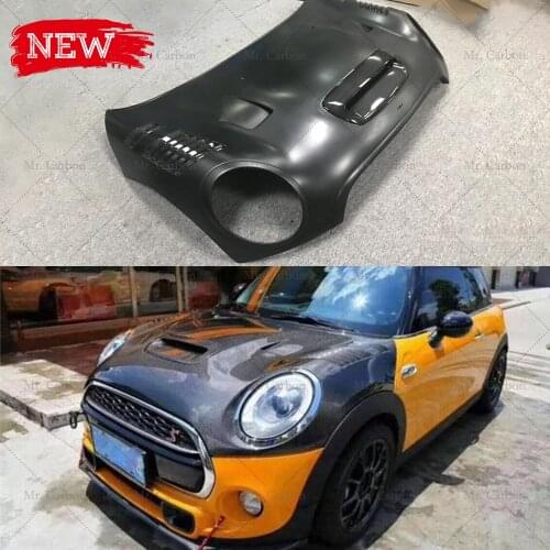 FOR F56 MINI COOPER S DUELL AG STYLE CARBON FIBER GLASS VENT HOOD TRIM BODY KIT TUNING PART FOR F56 CARBON FRP BONNET RACING