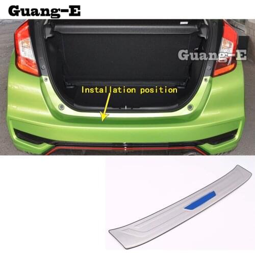 For Honda Fit Jazz 2017 2018 2019 Car Styling External Rear Bumper Panel Trunk Trim Cover Stainless Steel Sticks Plate Pedal
