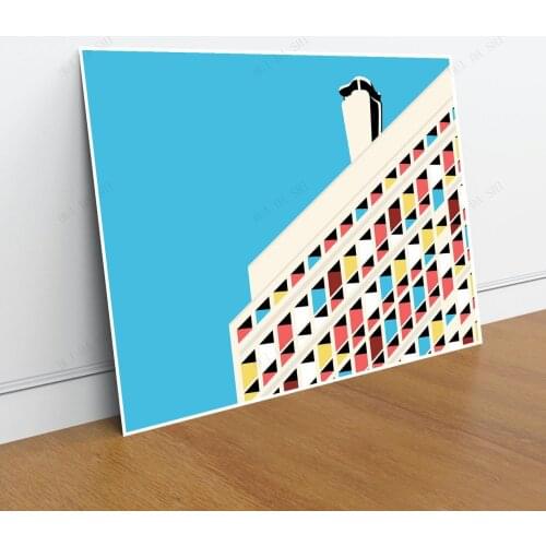 Home Decor Wall Art Canvas Print Painting Artwork Housing Unit Poster - Cité Radieuse by Le Corbusier