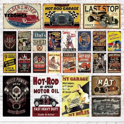 Last Stop Motor Tin Sign My Garage Metal Vintage Wall Stickers Plates Plaque Metal Signs for Man Cave Gamer Room Home Decor