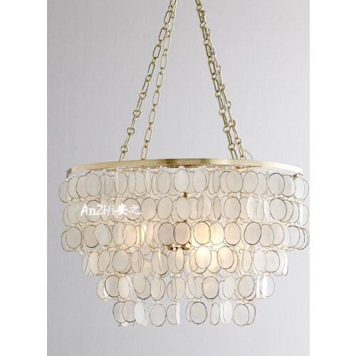 French romantic warm shell chandelier villa wedding shop light luxury American decoration living room master bedroom lamp