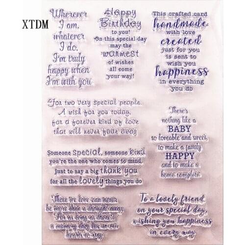 Hot sale Text Transparent Clear Stamps / Silicone Seals Roller Stamp for DIY scrapbooking photo album/Card Making