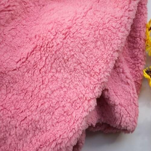 Good 1cm Long Pink Cotton Wool Lamb Soft Plush Faux Fur Fabric Sewing Material Diy Home Decoration/Clothing Llining