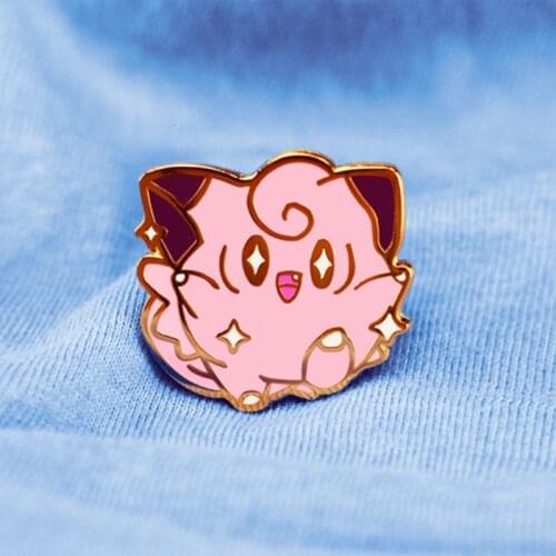 Kawaii Cartoon Baby Clefairy Brooch Pins Enamel Metal Badges Lapel Pin Brooches Jackets Fashion Jewelry Accessories