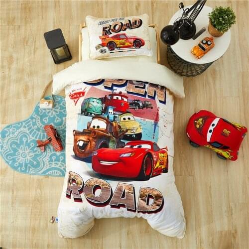 Disney Car Princess Mickey Minnie Cartoon Print Bedding Set Cute Duvet Quilt Cover Pillowcase Children Bedroom Decor Home