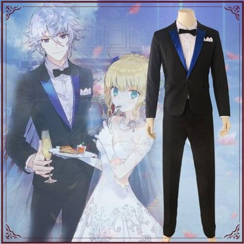 Anime Fate Grand Order Cosplay Costume Merlin Suit Uniforms Cosplay Costume Halloween Carnival Party Costumes Customization