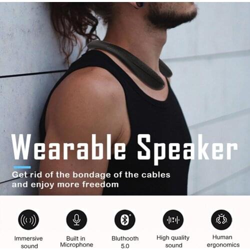 Lightweight Stereo Wireless Bluetooth Speaker Waterproof Portable And Wearable Wearable Mini Surround Sound Box Rechargeable
