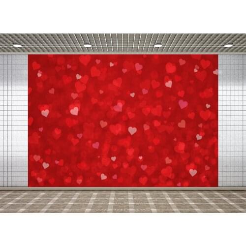 Lyavshi Valentines Day Background Wedding Red Love Heart Glitter Light Bokeh Baby Portrait Birthday Photography Backdrop Prop