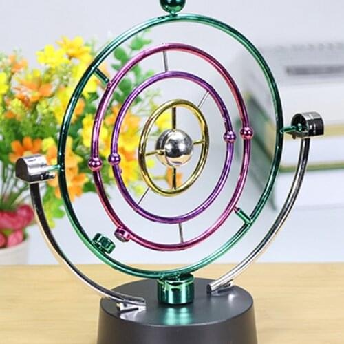 1Piece Solar System Model Desk Toys Newtons Cradle Perpetual Motion Spherical Pendulum Revolving Desk Orbital Toy
